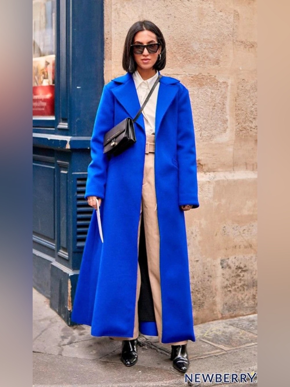 Vtg Mallerette Cobalt Blue Wool Statement Coat - Picture 14 of 17
